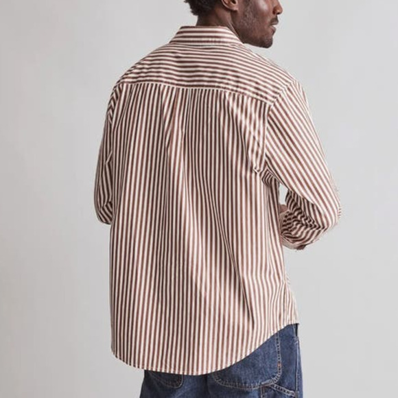 Madewell Big Easy‎ Stripe Long Sleeve Cotton Button- Up Shirt Mens Size XL - Picture 2 of 5